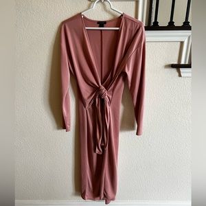 Blush Pink Wrap Top Dress